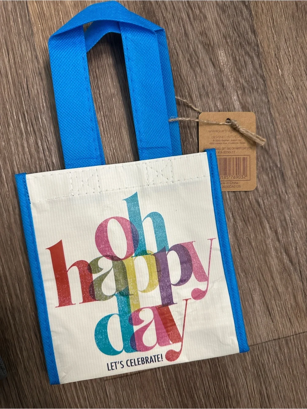 Oh‎ Happy Day Recycled Small Gift Bag Set of Two Reusable Tote Eco-Friendly